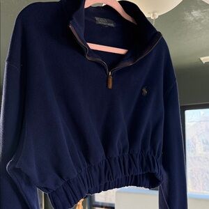 Polo Ralph Lauren Dark Blue Cropped Turtleneck Sweater